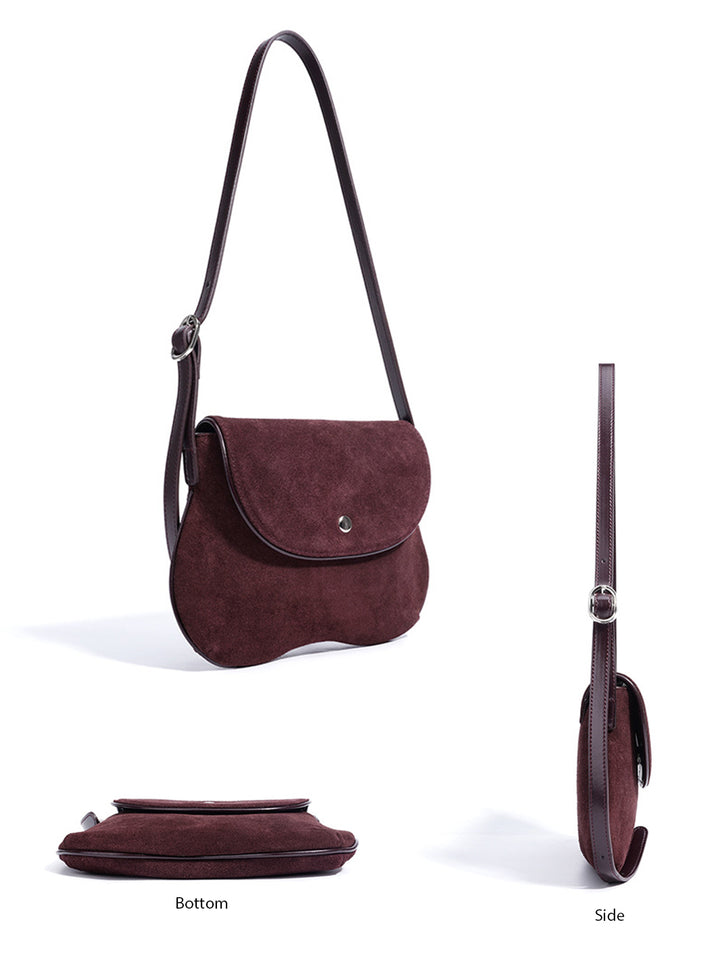 Suede Flat Saddle Bag
