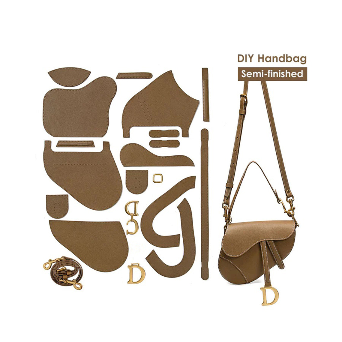 POPSEWING Leather Crossbody Saddle Crossbody Bag DIY Kit | Dior Style