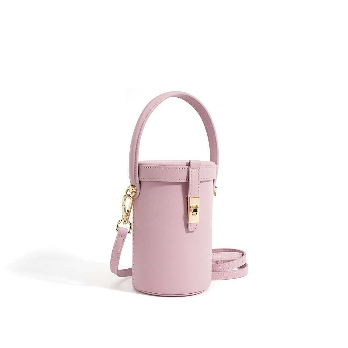 Pink Leather Bucket Bag | Small Round Bucket Bag Phone Bags
