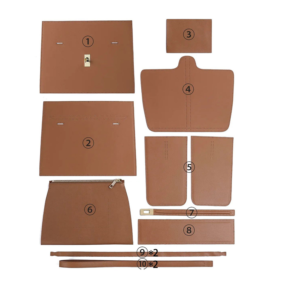 Leather Designer Supple Tote Bag DIY Kit - Brown & Large – POPSEWING®