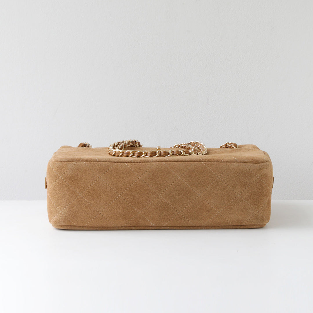 Suede Quilted Camera Bag