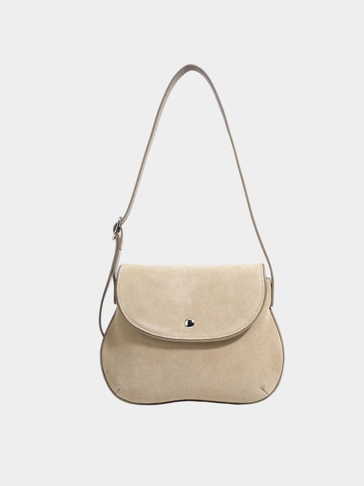 Suede Flat Saddle Bag