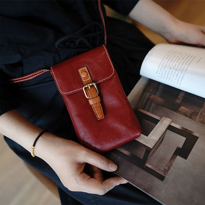 Vegetable Tanned Leather Slim Phone Bag