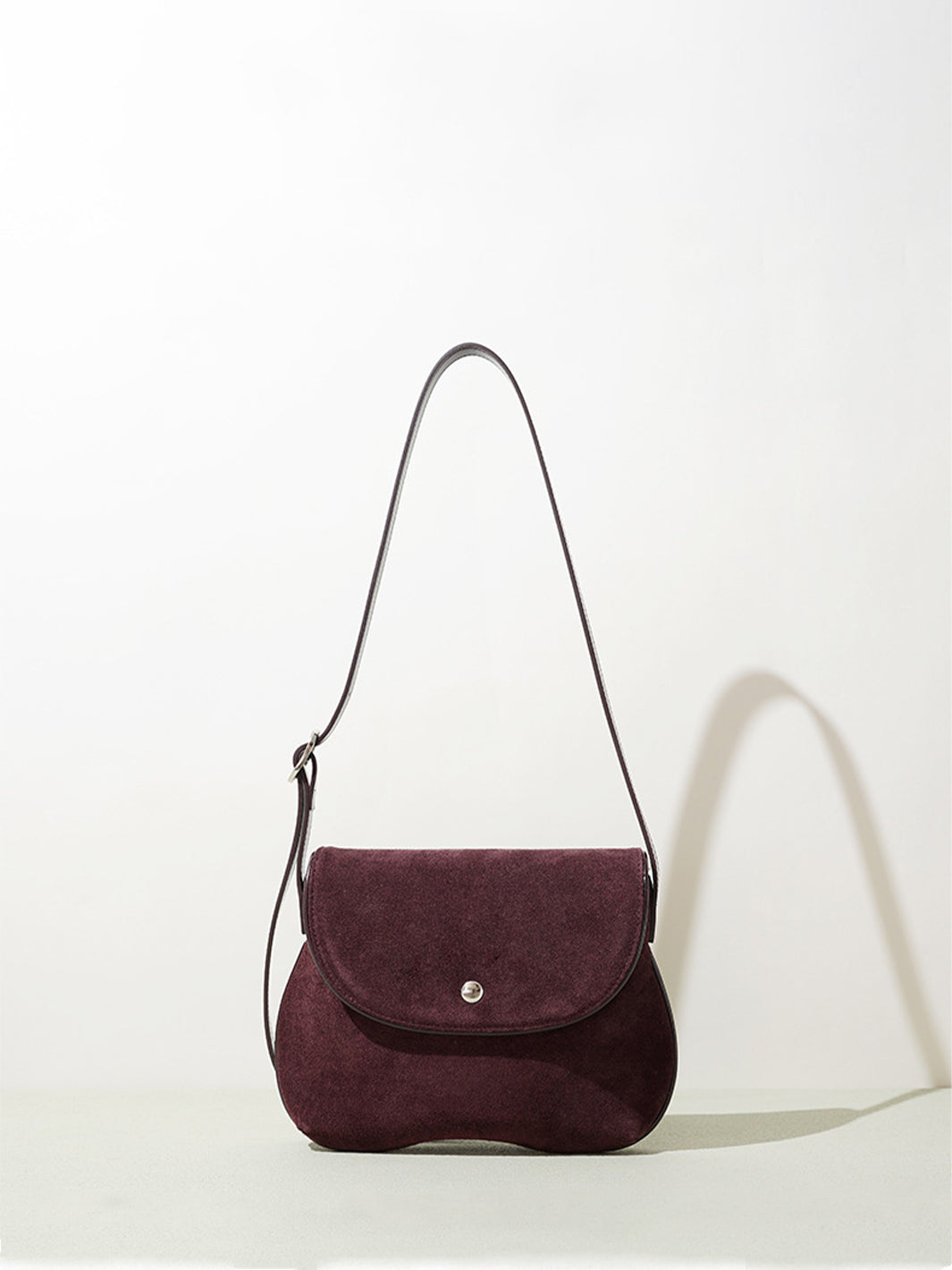 Suede Flat Saddle Bag