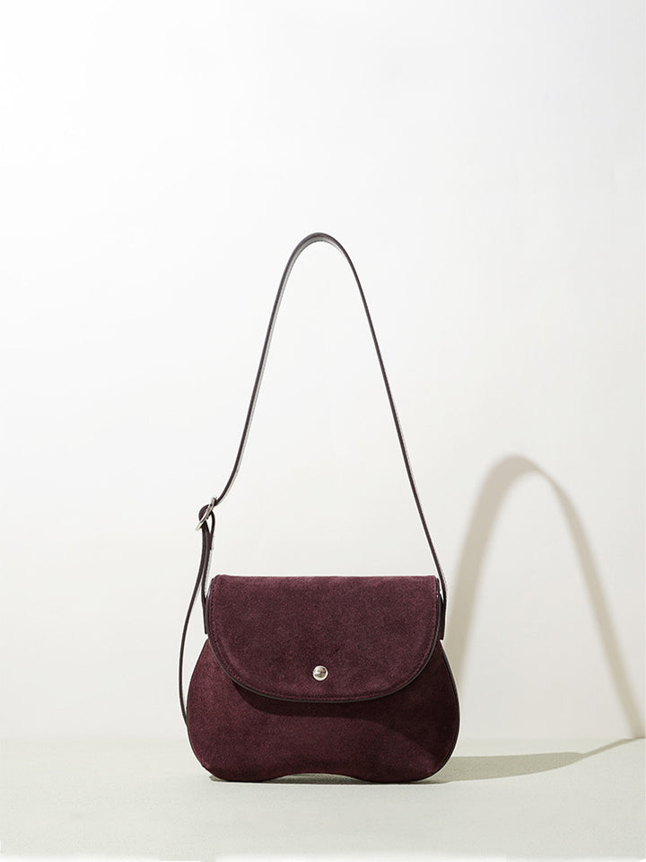 Suede Flat Saddle Bag