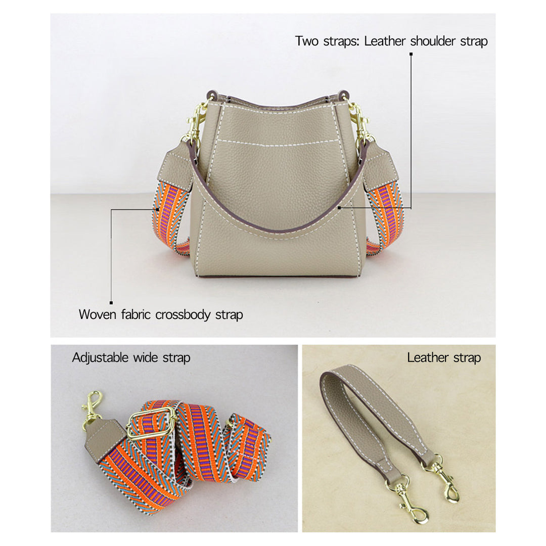Versatile handmade leather bag with two detachable straps