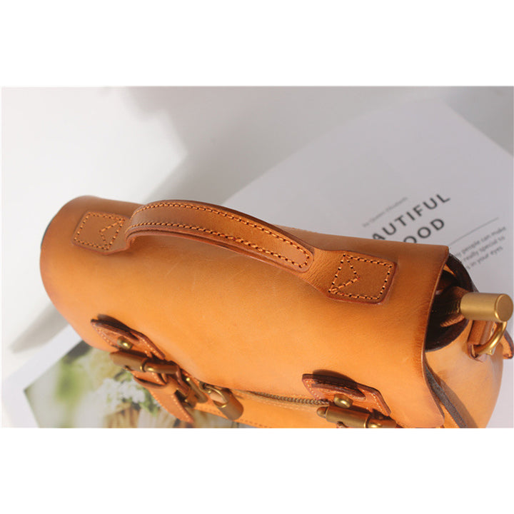Vegetable Tanned Leather Vintage Women Satchel Bag