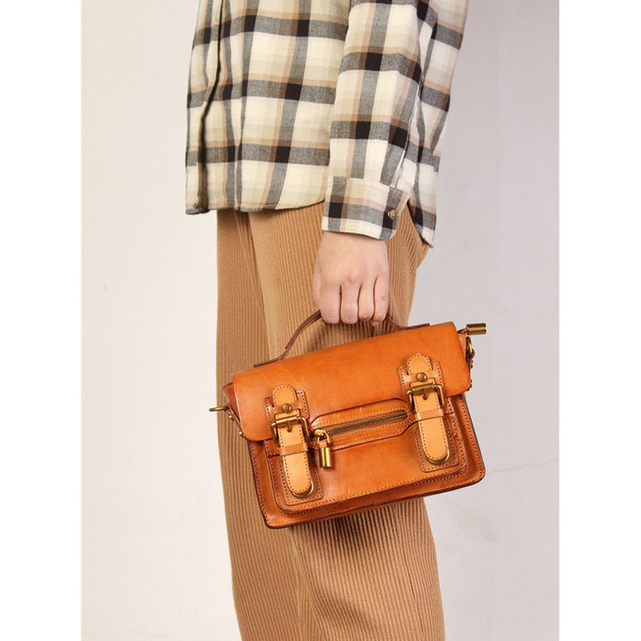 Genuine Leather Handbag Satchel | Classic Design Leather Bags