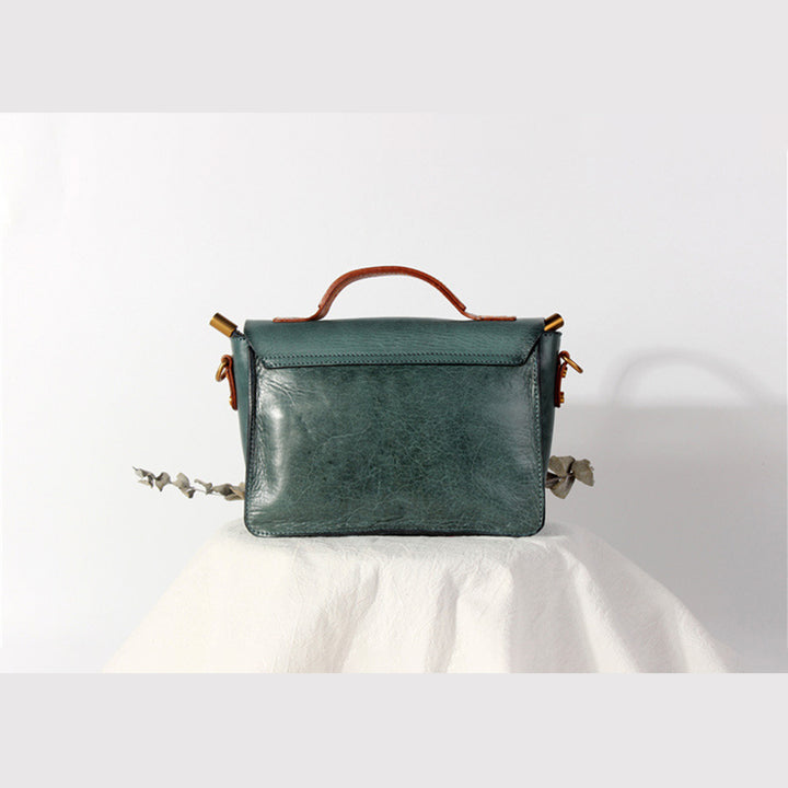 Vegetable Tanned Leather Vintage Women Satchel Bag