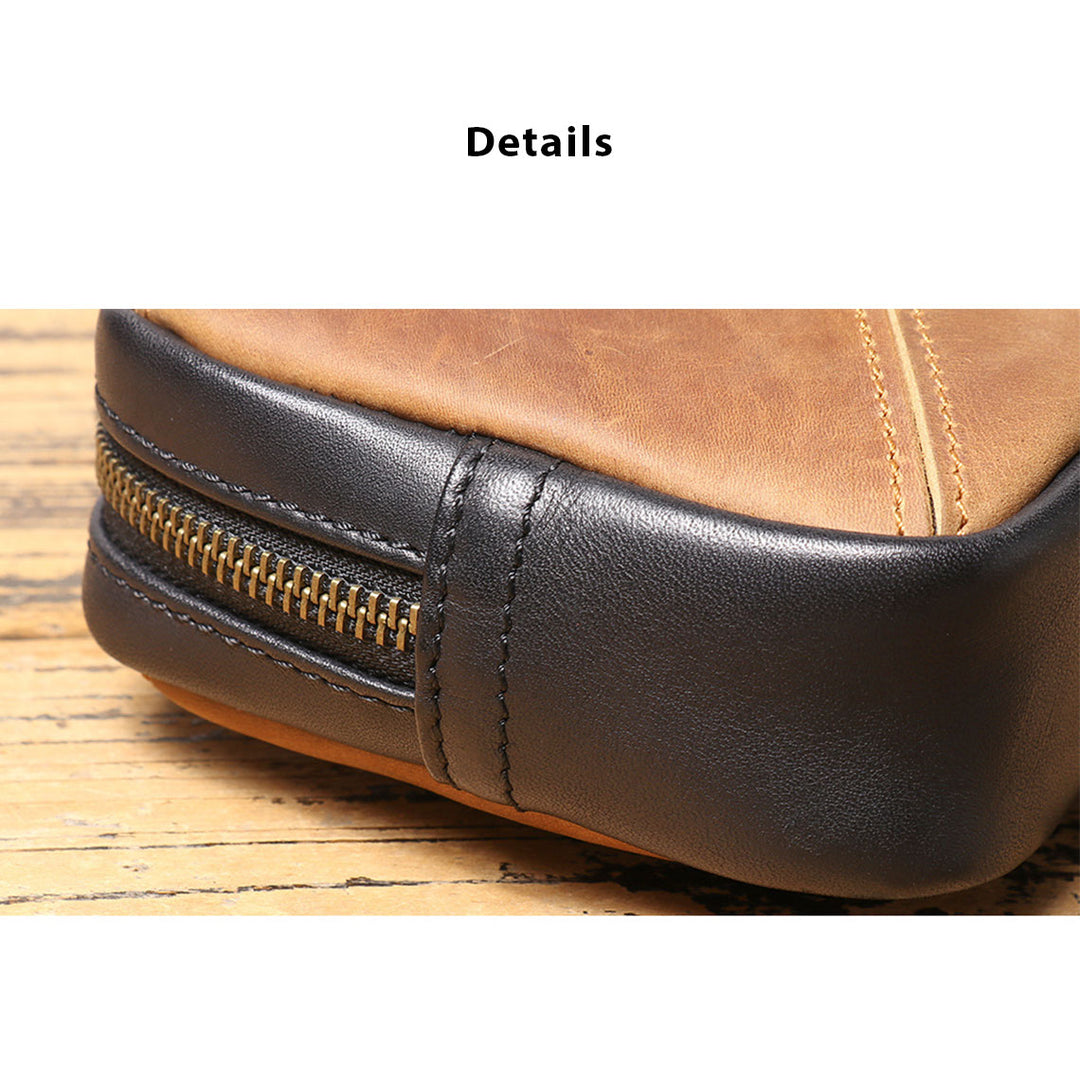 Top Grain Leather Men Wrist Bag