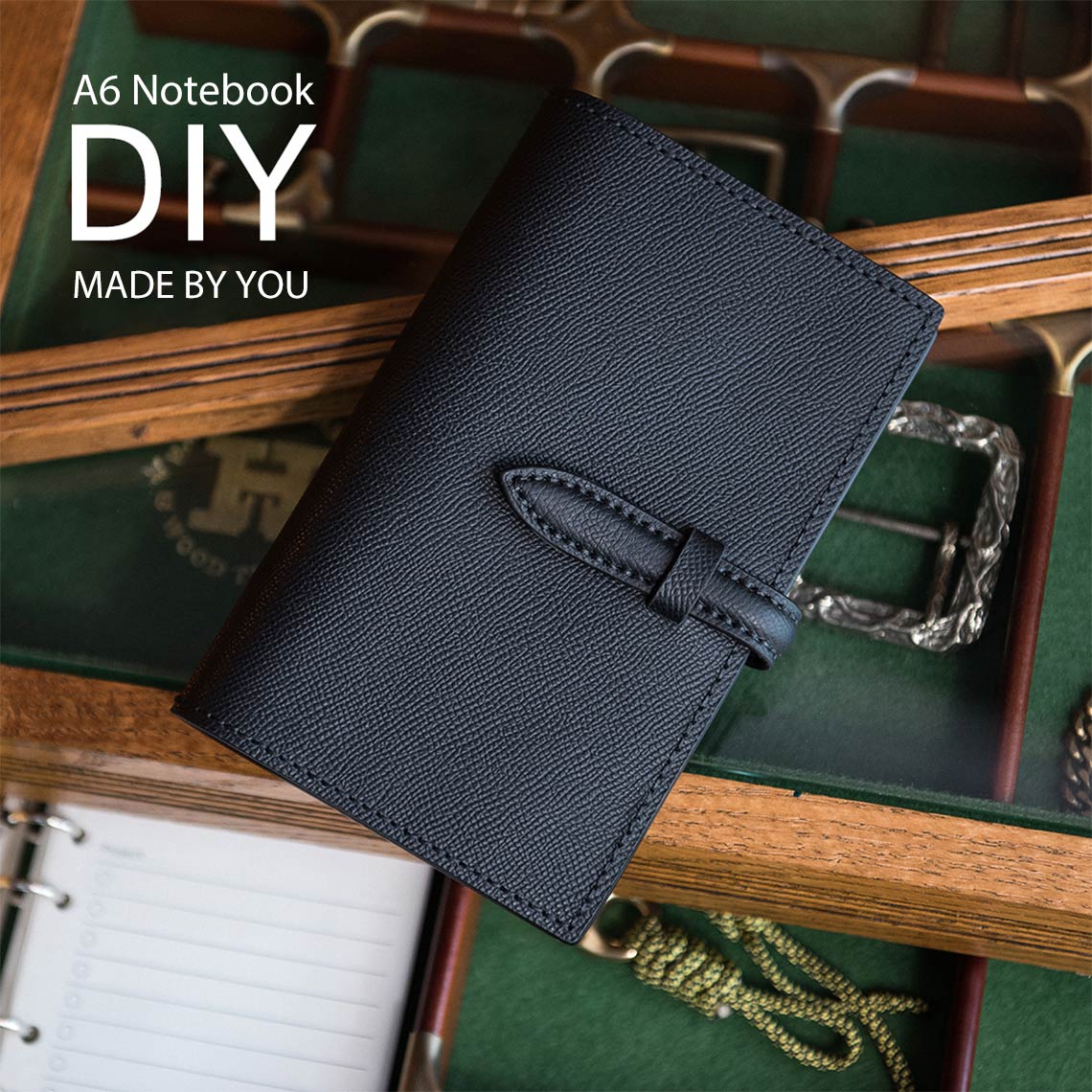 A6 Leather Notebook Cover | DIY Leather Notebook Cover Epsom Leather - POPSEWING™