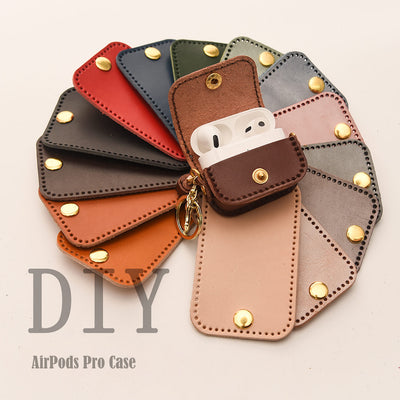Airpod Case with Keychain | Minimalist Handmade Leather Airpods Holder - POPSEWING™