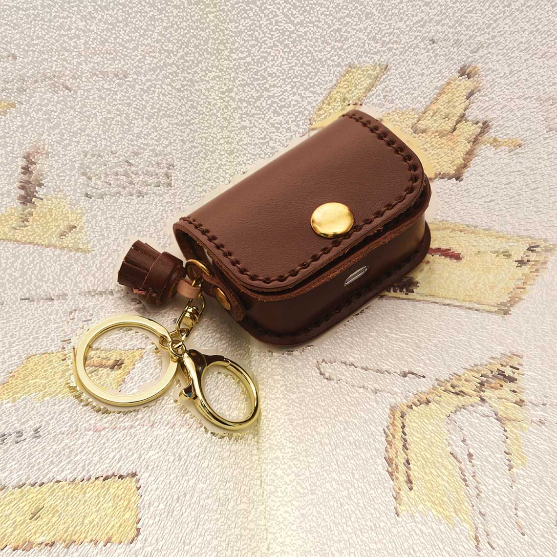 Button on Airpods Case | Small Leathercradts DIY Kits Made from Home Leather Project - POPSEWING™