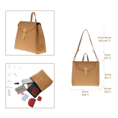 DIY Tote Bag Kit Backpack Kit in Tan | Handmade Leather Backpack Tote Bag Size & Interior - POPSEWING™ DIY Leathercrafts