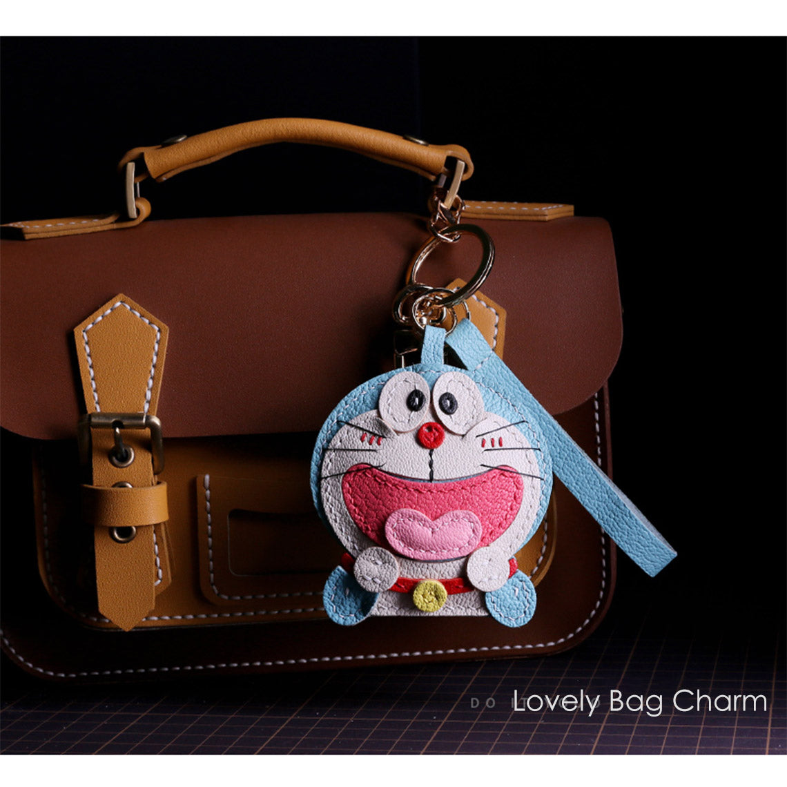 Leather Doraemon Bag Charm | Handmade Leather Crafts - POPSEWING™