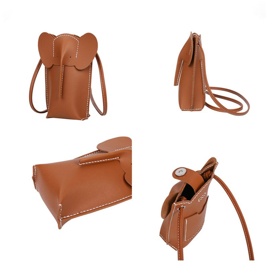 DIY Bag Making Kit | Brown Leather Elephant Purse Kit - POPSEWING™