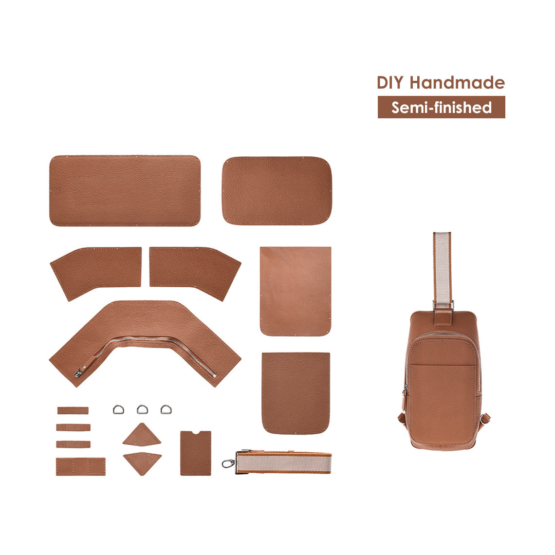 DIY Leather Bag Kit | Top Grain Leather Fanny Pack Waist Bag for Men | POPSEWING™
