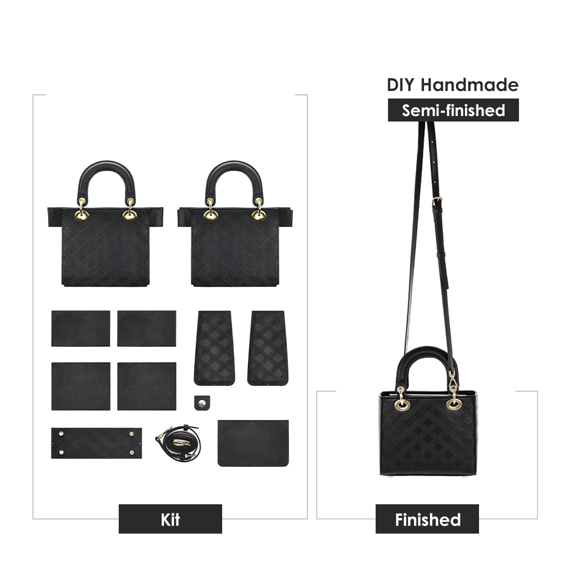 Leather Bag Making Kit Tote Bag Kit | Inspired Lady Dior Bag DIY Kit - POPSEWING™
