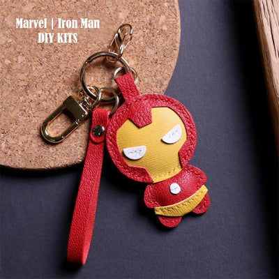 Leather keychain DIY kit | Marvel avengers Ironman keychain