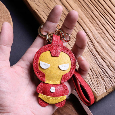Marvel avengers Ironman Leather keychain keyring charm handbag pendant