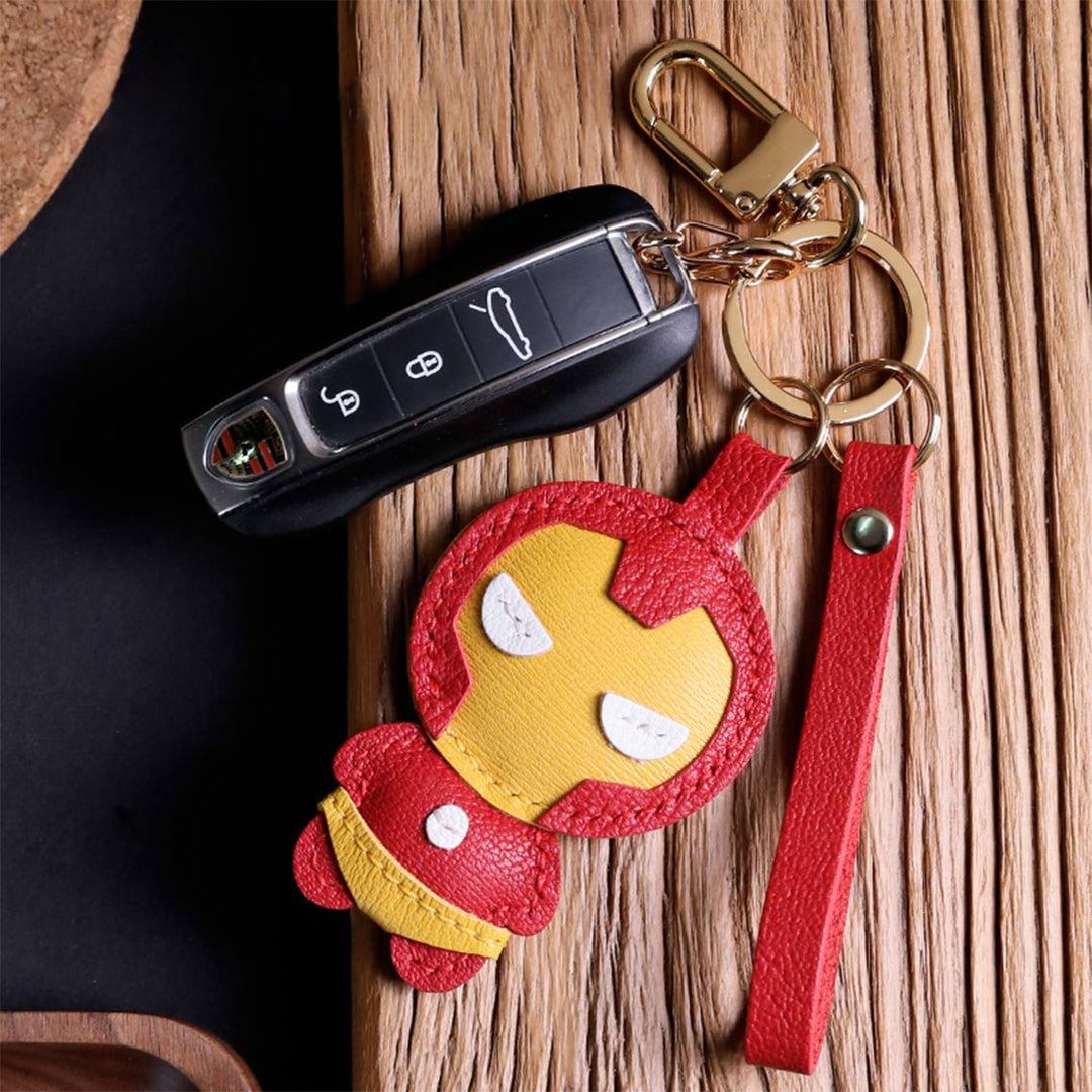 Leather keychains keyring DIY kit | Charm keychain for Marvel fans