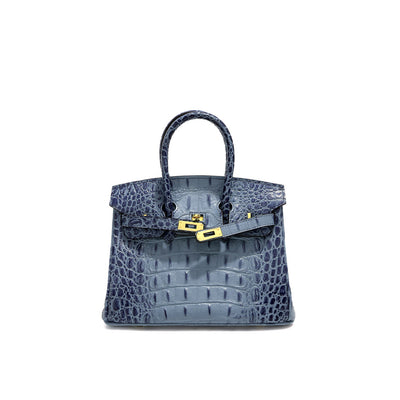 Crocodile Embossed Leather Inspired Trendy Platinum Bag