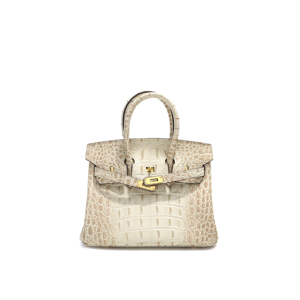 Beige Crocodile Embossed Leather Bag Handbag for Women - POPSEWING™