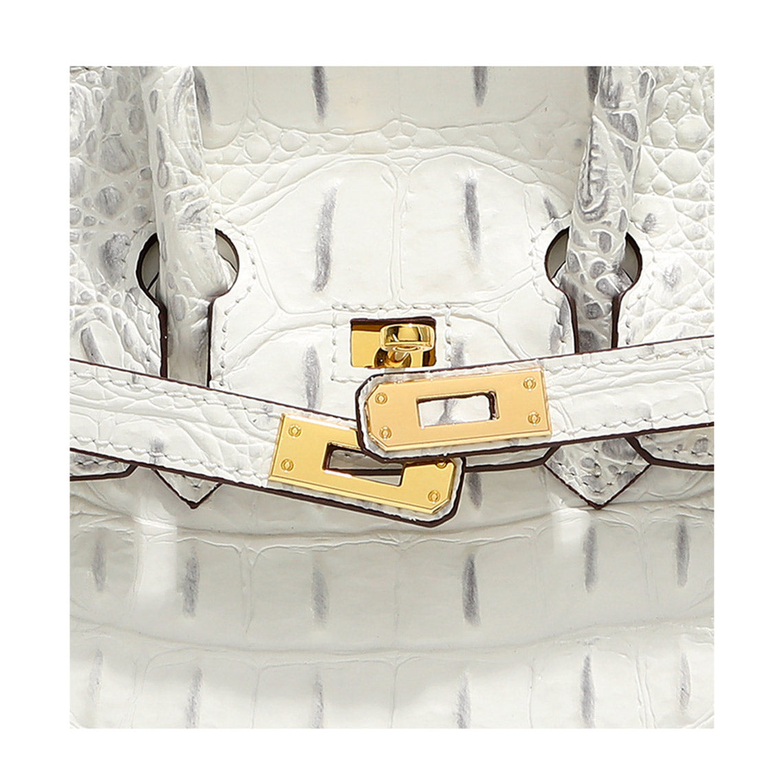 White Crocodile Embossed Leather Bag - POPSEWING™