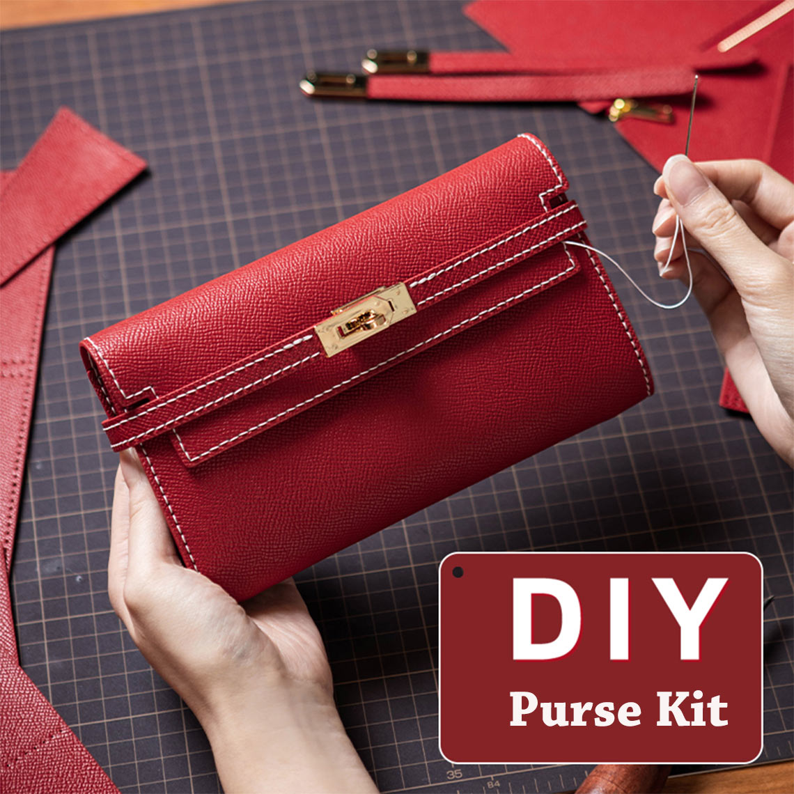 Women Long Wallet & Purse DIY Leather Wallet Kit Making Patterns