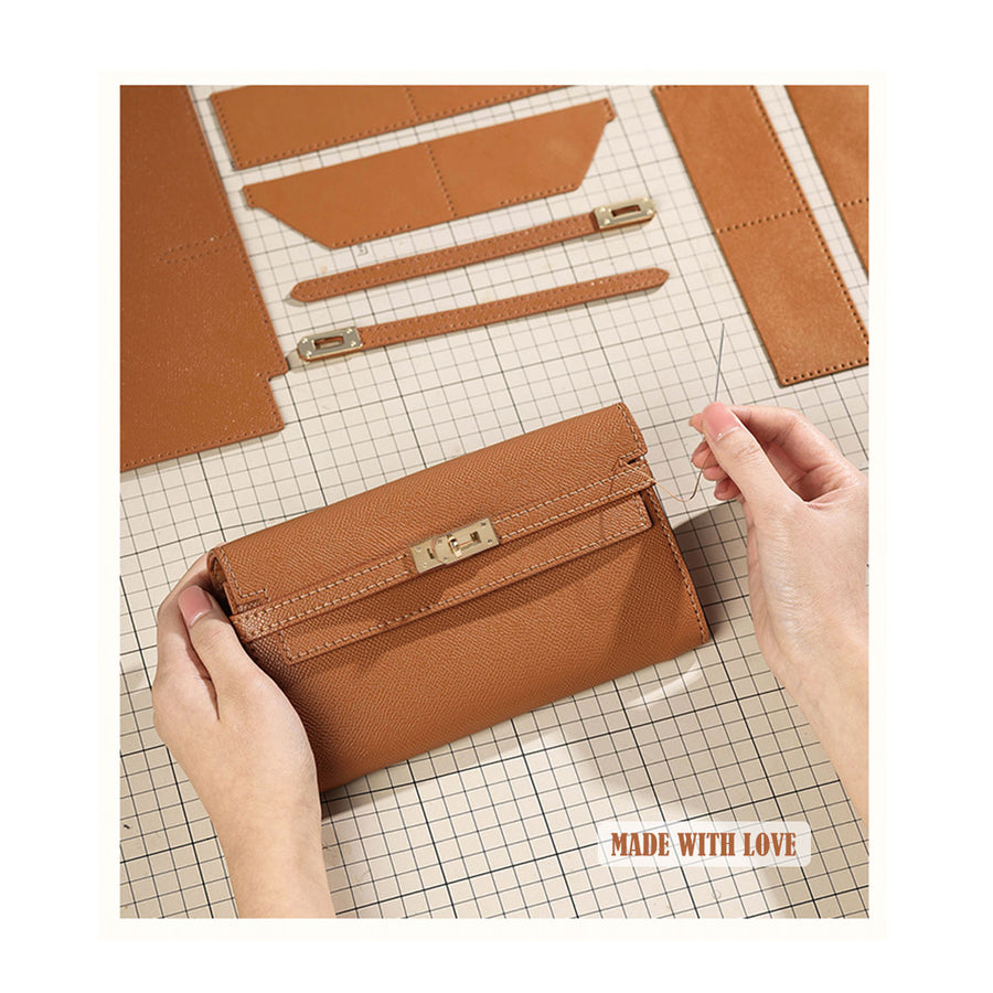 Leather Wallet DIY Kit Women Red Leather Long Wallet & Purse – POPSEWING®