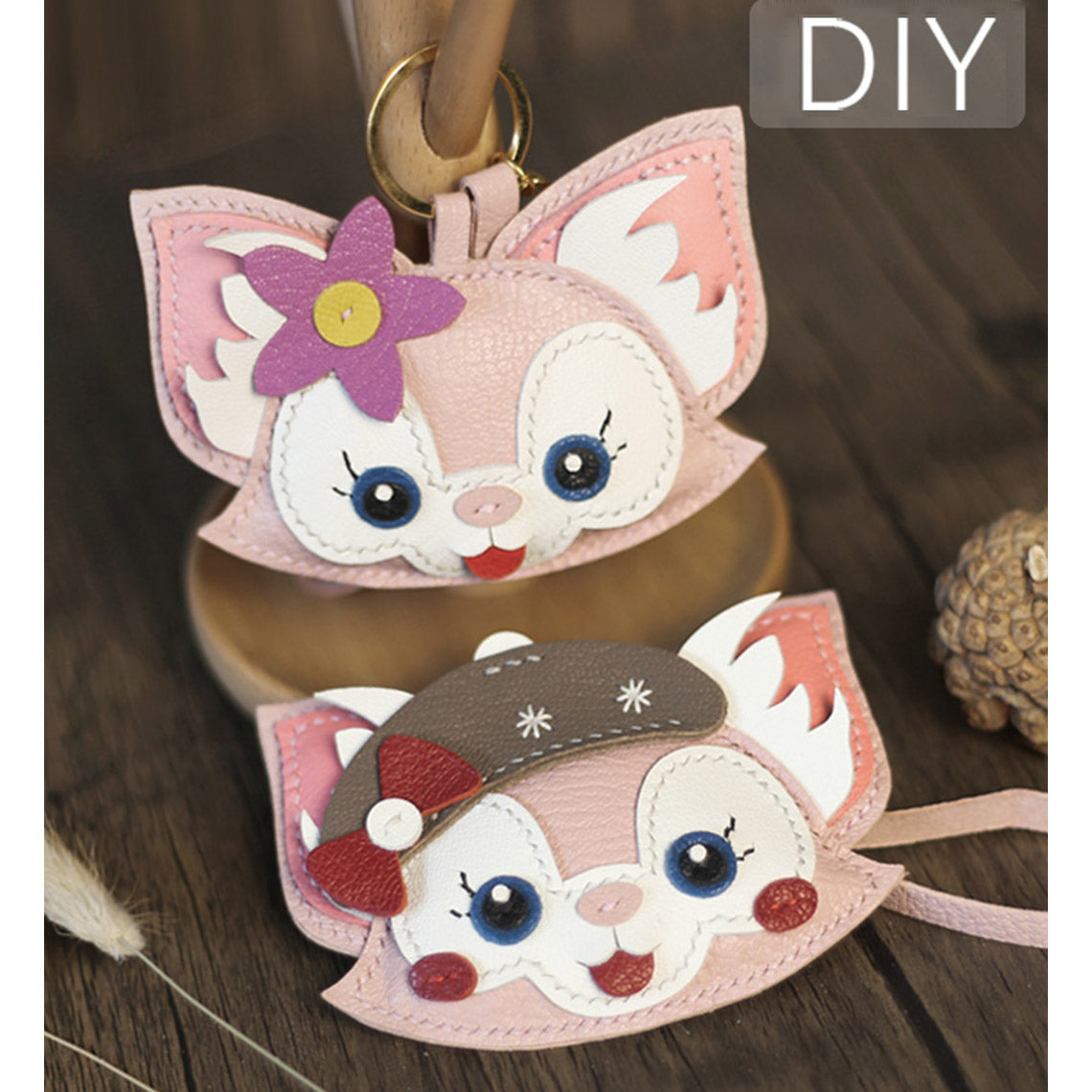 Cute DIY Keychain Kit - Pink Fox Animal Keychains – POPSEWING®