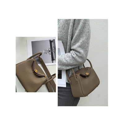 Small Leather Handbag & Purse | Taupe Leather Crossbody Bag - POPSEWING™