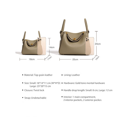 Leather Handbag | Inspired Leather Lindy Handbag Sizes - POPSEWING™