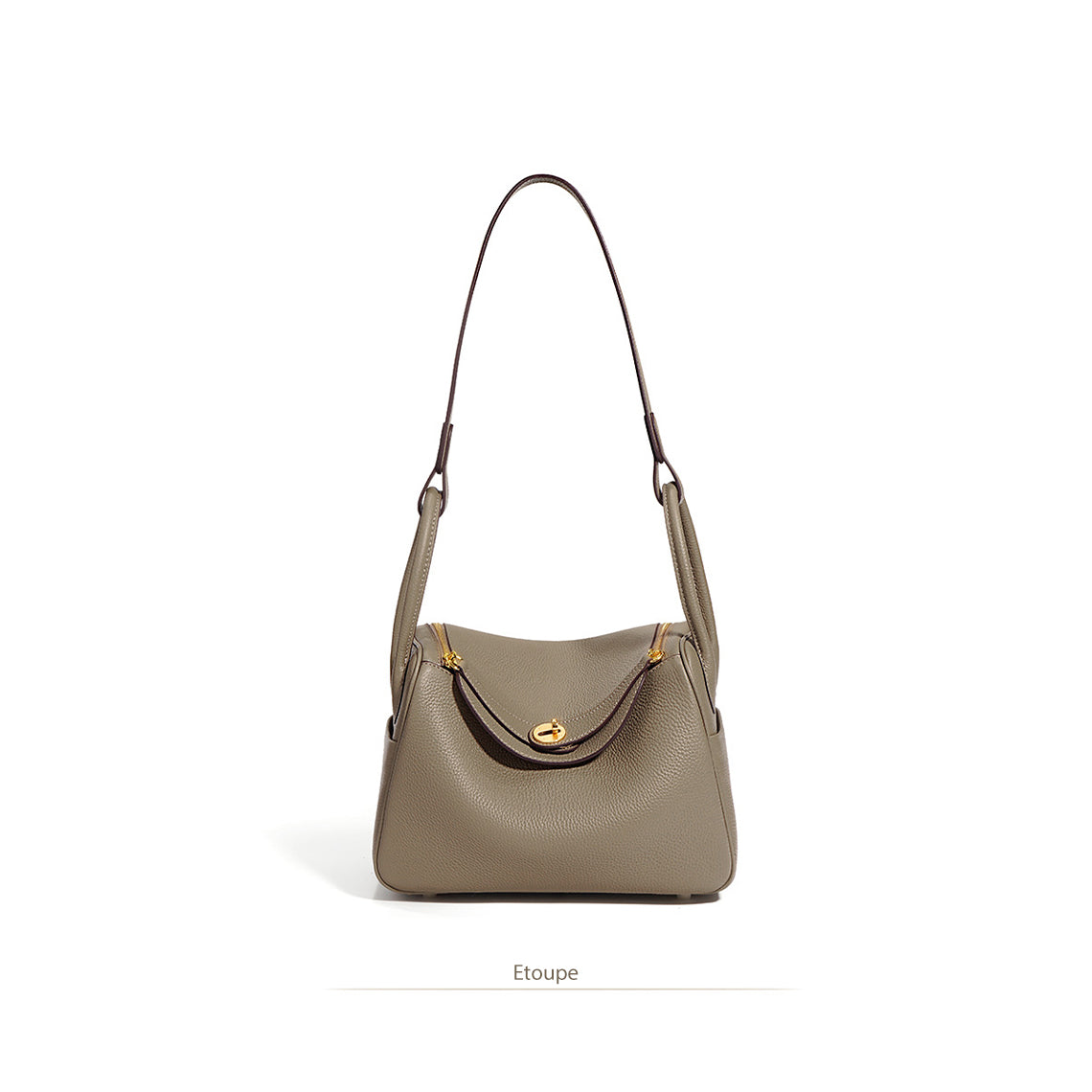 Taupe Leather Handbag | Inspired Leather Lindy Handbag Etoupe - POPSEWING™
