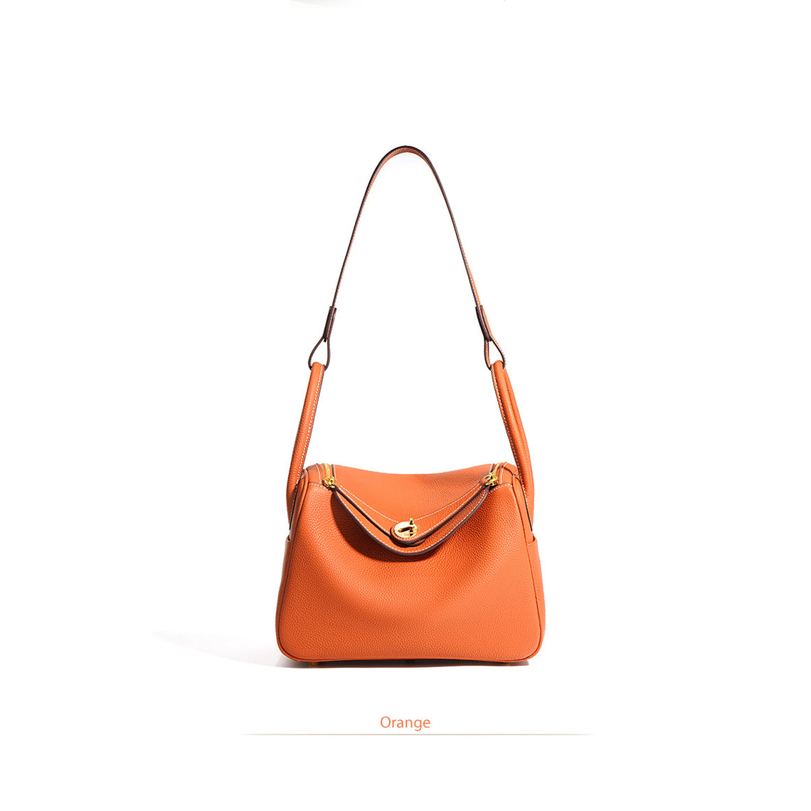Orange Leather Handbag | Inspired Leather Lindy Handbag in Orange - POPSEWING™