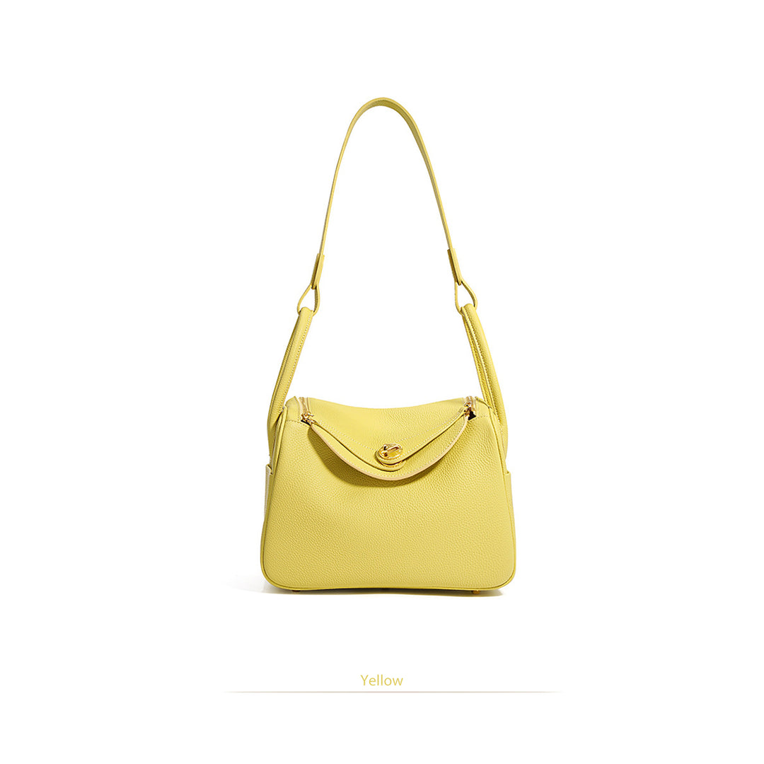 Leather Handbag | Inspired Leather Lindy Handbag in Yellow - POPSEWING™