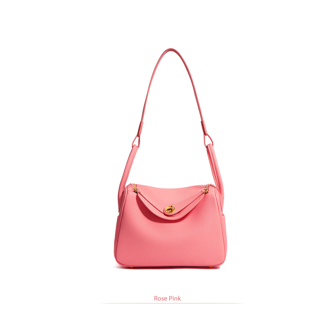 Rose Pink Leather Handbag | Inspired Leather Lindy Handbag in Rose Pink - POPSEWING™