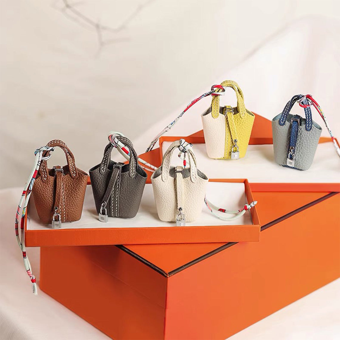 Hermes Picotin Bag Charm - Taupe, Brown, White, White & Yellow, Blue & Dark blue  | POPSEWING™