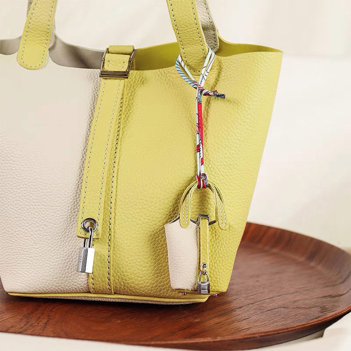 Designer Bag Charm Hermes Picotin Bag Charm - White & Yellow | POPSEWING™