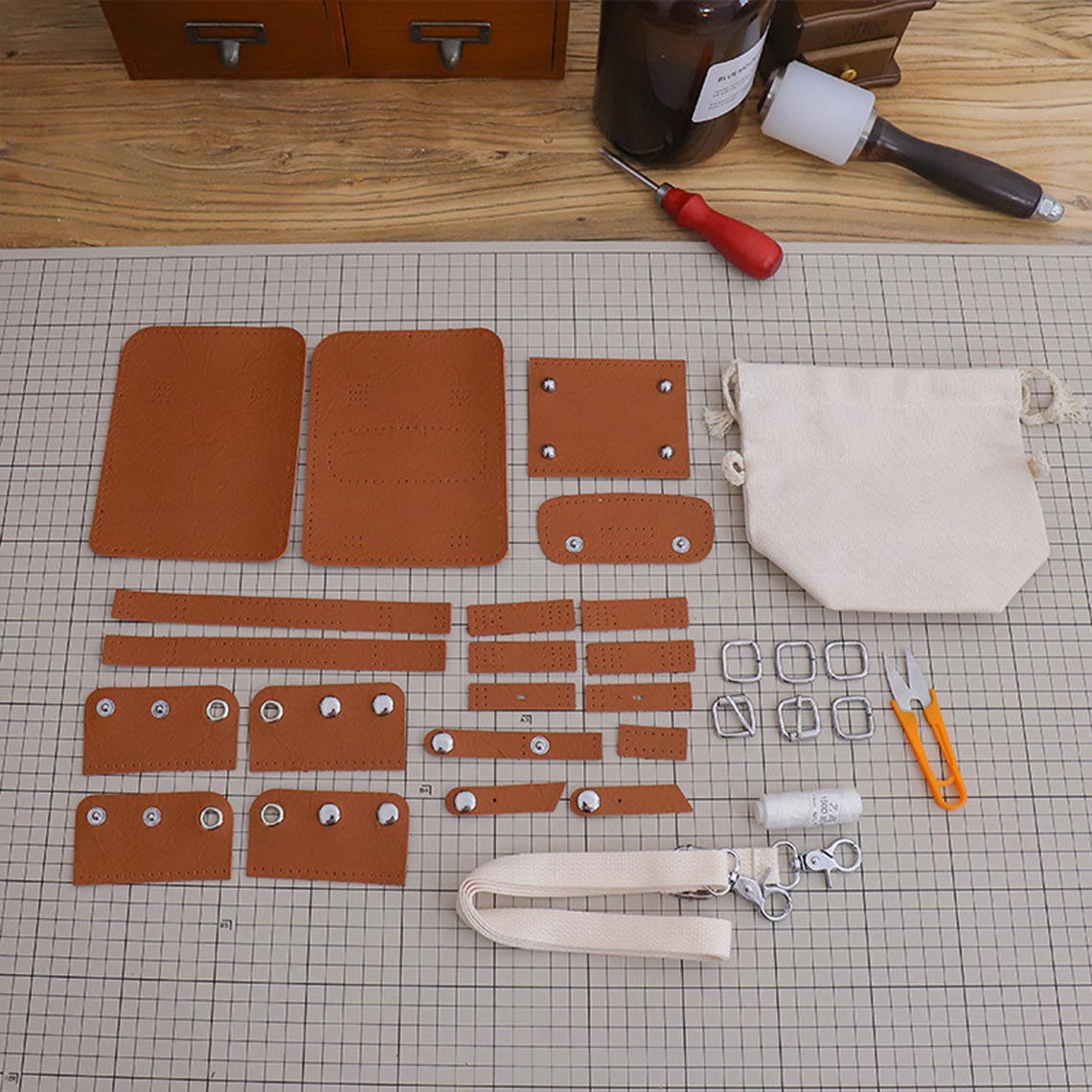 POPSEWING™ Vegan Leather Mini Crossbody Messenger Bag DIY Kit | DIY Messenger Bag