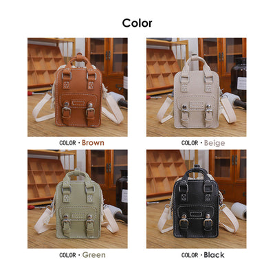 grey & Brown & Black & green messenger bag | POPSEWING™ Vegan Leather Mini Crossbody Messenger Bag DIY Kit 4 Color