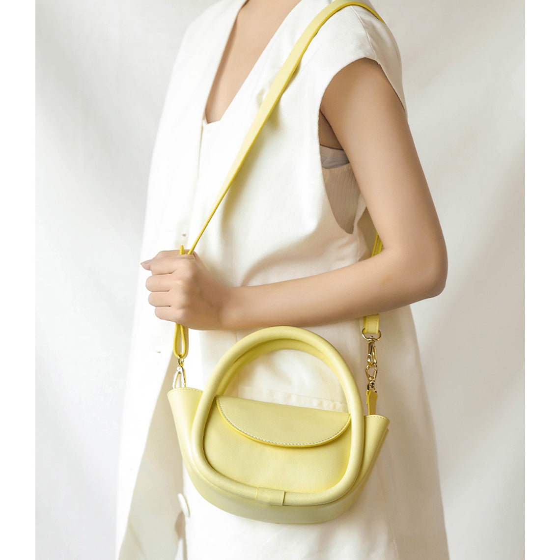 Mini Handbag with Crossbody Strap | Leather Shoulder Bag for Women - POPSEWING™