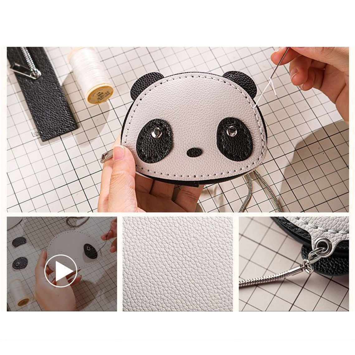 POPSEWING™ Leather Panda Wallet DIY Kit | How to Make Panda wallet