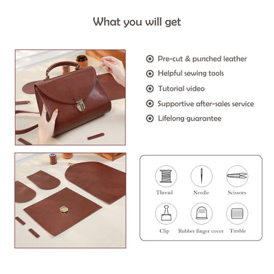 What's Included in a DIY Leather Crossbody Bag Kit | Starter Set Semi-finished Kit for Bag Making