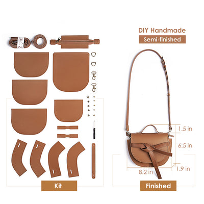 Brown Saddle Bag Handbag DIY Kit | Mini Saddle Bag | POPSEWING