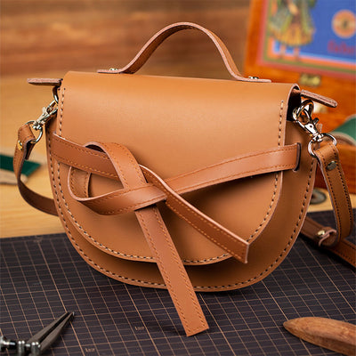 Tan brown saddle bag |  DIY Leather Kits  | POPSEWING