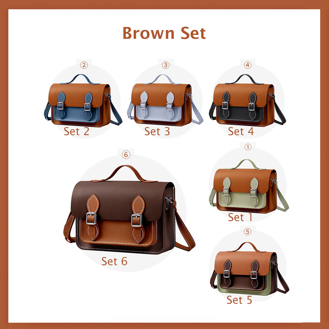 Brown cambridge satchel set | POPSEWING