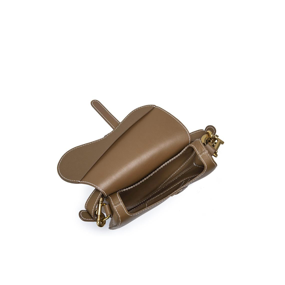 Crossbody Saddle Bag with Big D - Tan Leather DIY Saddle – POPSEWING®