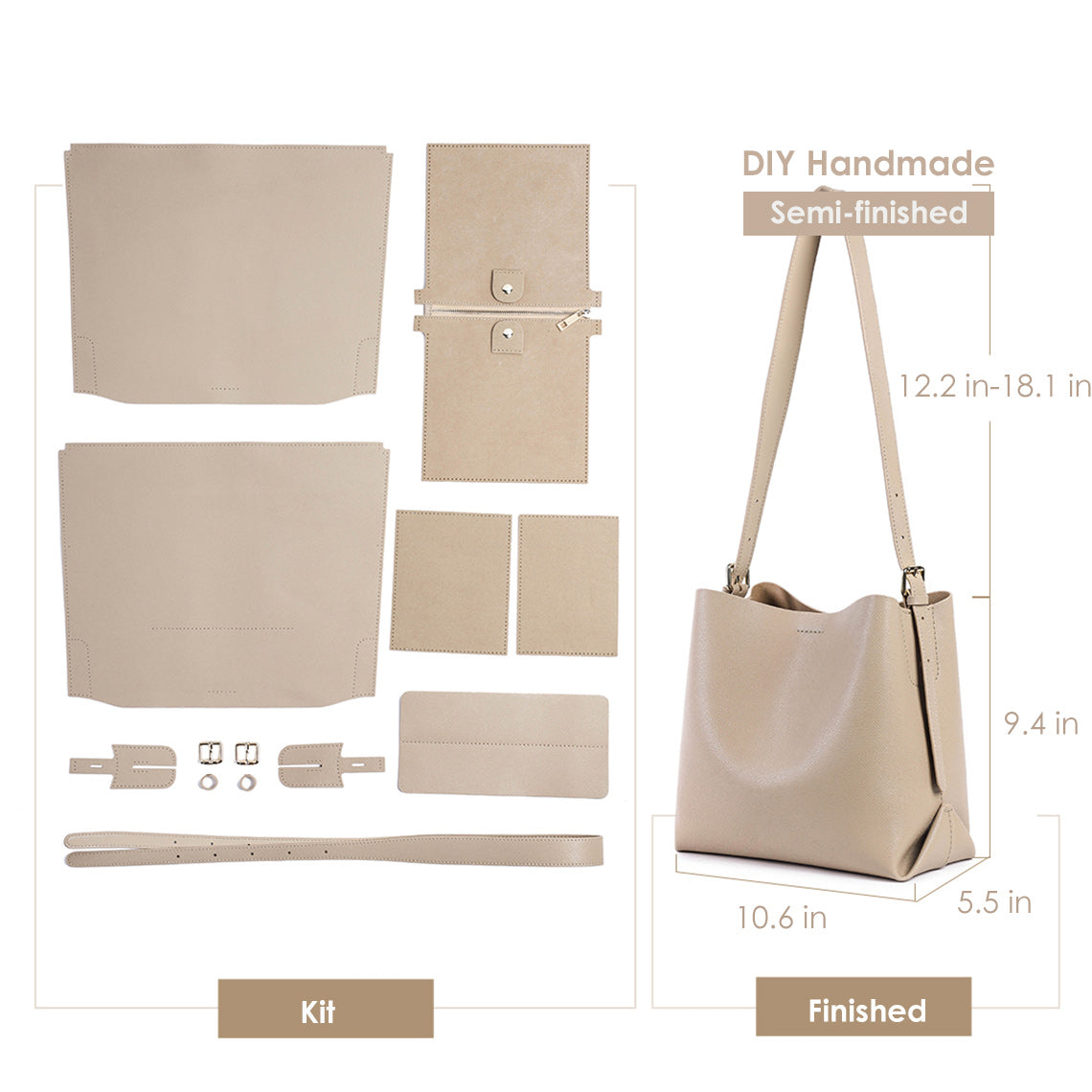 POPSEWING™ Leather Fashion Bucket Bag DIY Kit | DIY Bucket Bag