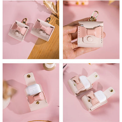  pink Airpods Case Pro with a  butterfly knot  keychain | POPSEWING™